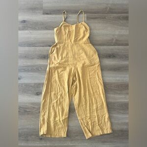 Old Navy Mustard Linen-Blend Jumpsuit – Size Small, EUC